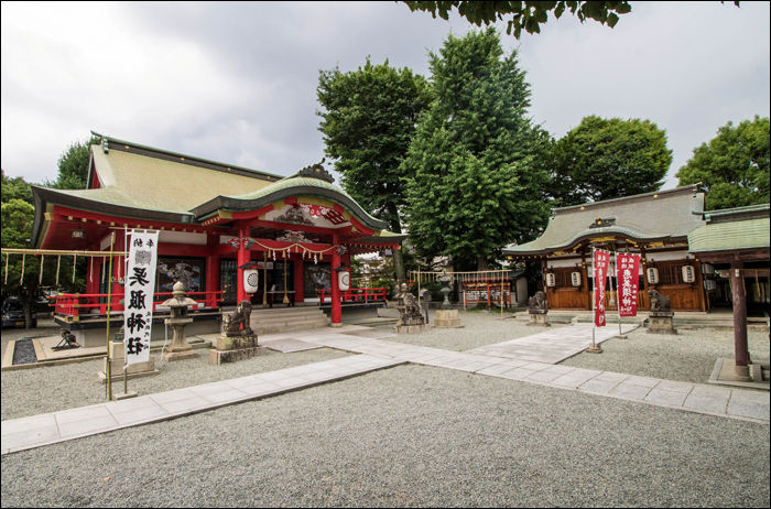 Az Ikeda városában található Kureha szentély udvara.
